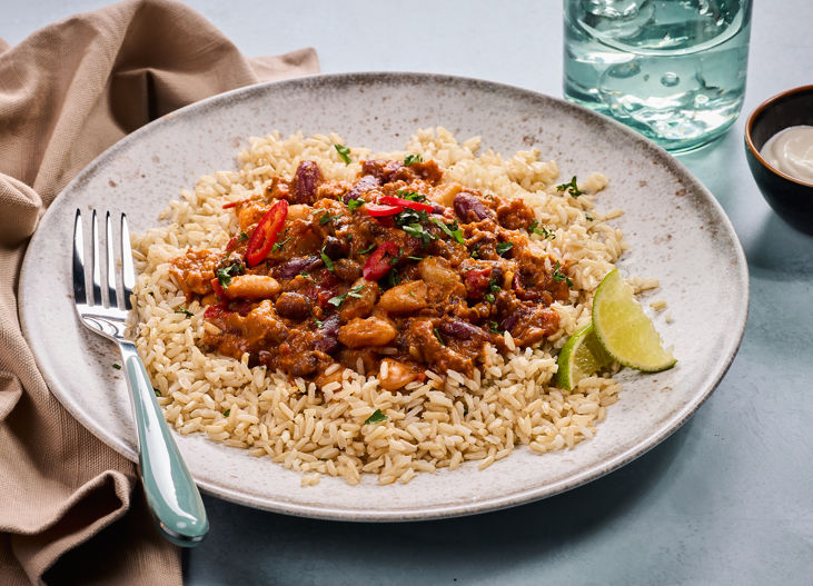 Med Steamplicity Vegan Smoky Bean Chilli Plated